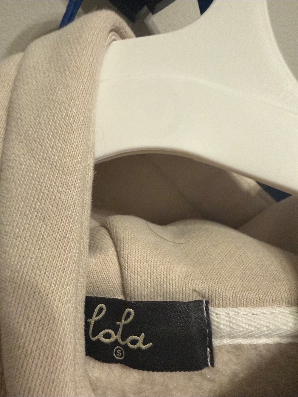 Lola (lola Blanket brand) Women’s Cream Crewneck Hoodie with Embroidered Logo - Picture 3 of 3